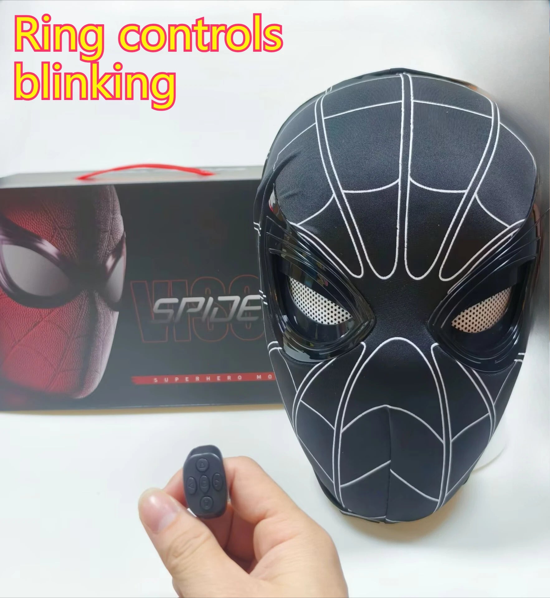 Popular Electric Spider Man Headband, Remote Control Flash USB Charging Glowing Mask, Funny and Handsome Gift